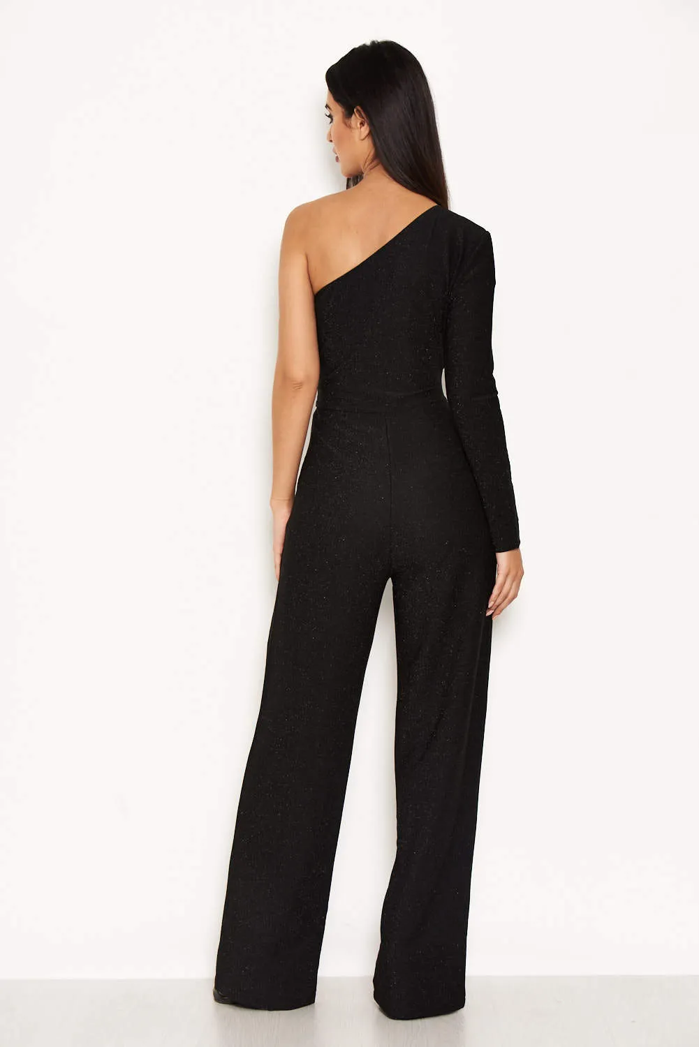 Black Glitter One Arm Jumpsuit sold by AX Paris product image thumbnail 3