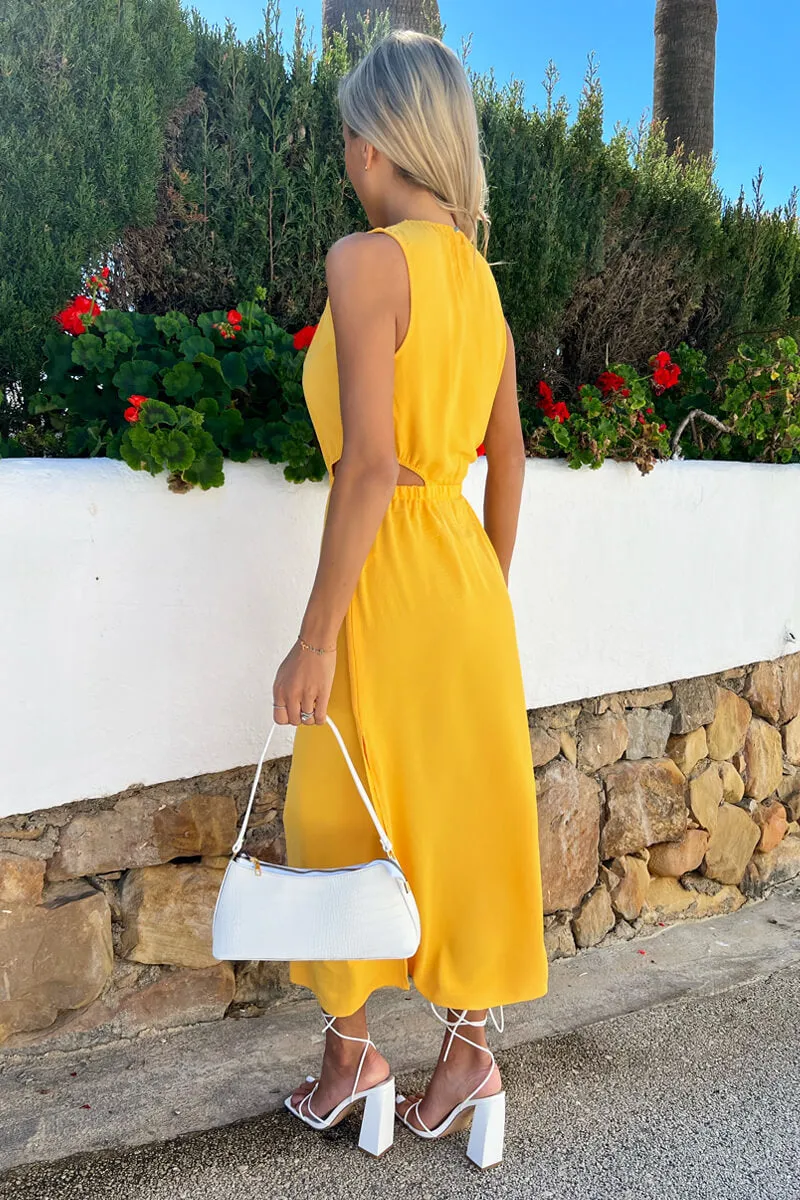 Yellow Cut Out Midi Dress sold by AX Paris product image thumbnail 4