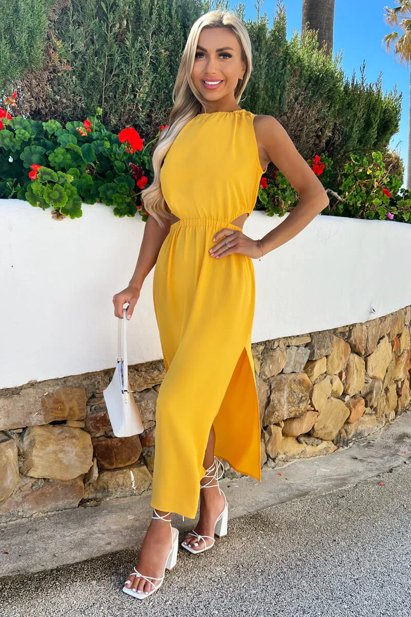 Yellow Cut Out Midi Dress sold by AX Paris product image thumbnail 3