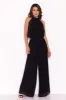 Black Pleated Choker Neck Jumpsuit sold by AX Paris