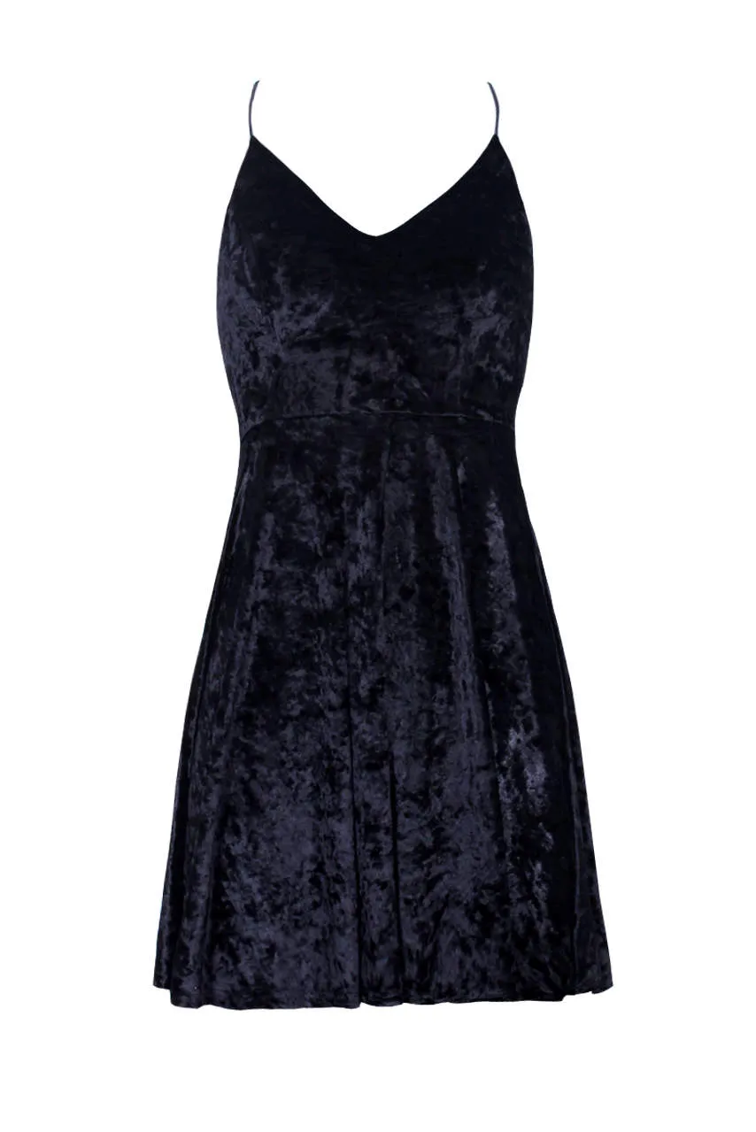 Black Velvet Skater Dress sold by AX Paris product image thumbnail 4