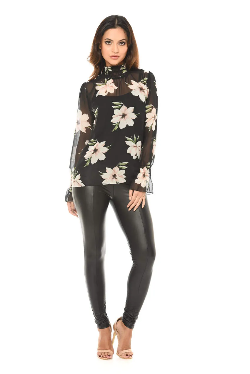 High Neck Floral Chiffon Top sold by AX Paris product image thumbnail 2