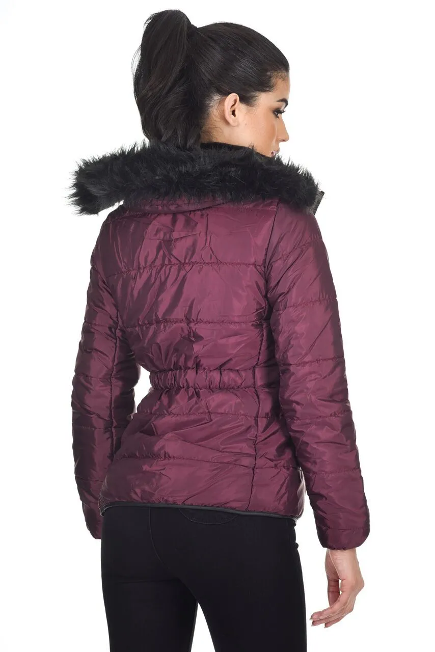 Plum Quilted Jacket sold by AX Paris product image thumbnail 4