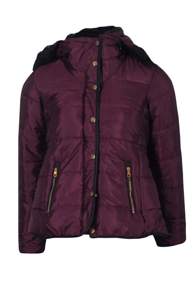 Plum Quilted Jacket sold by AX Paris product image thumbnail 2