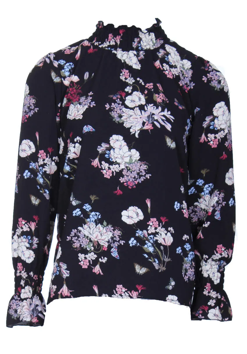 Black Floral High Neck Frill Top sold by AX Paris product image thumbnail 4