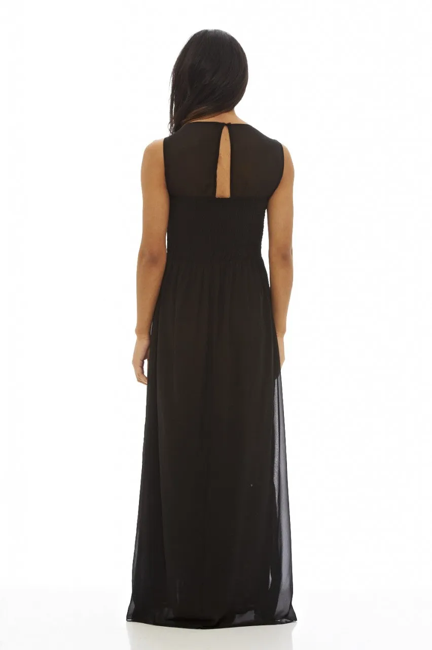 Black Embellished Chiffon Maxi Dress sold by AX Paris product image thumbnail 4