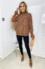 Tan Printed Elasticated Cuff Long Sleeve Top sold by AX Paris