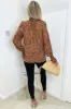 Tan Printed Elasticated Cuff Long Sleeve Top sold by AX Paris