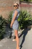 Blue Printed Wrap Tie Waist Playsuit sold by AX Paris