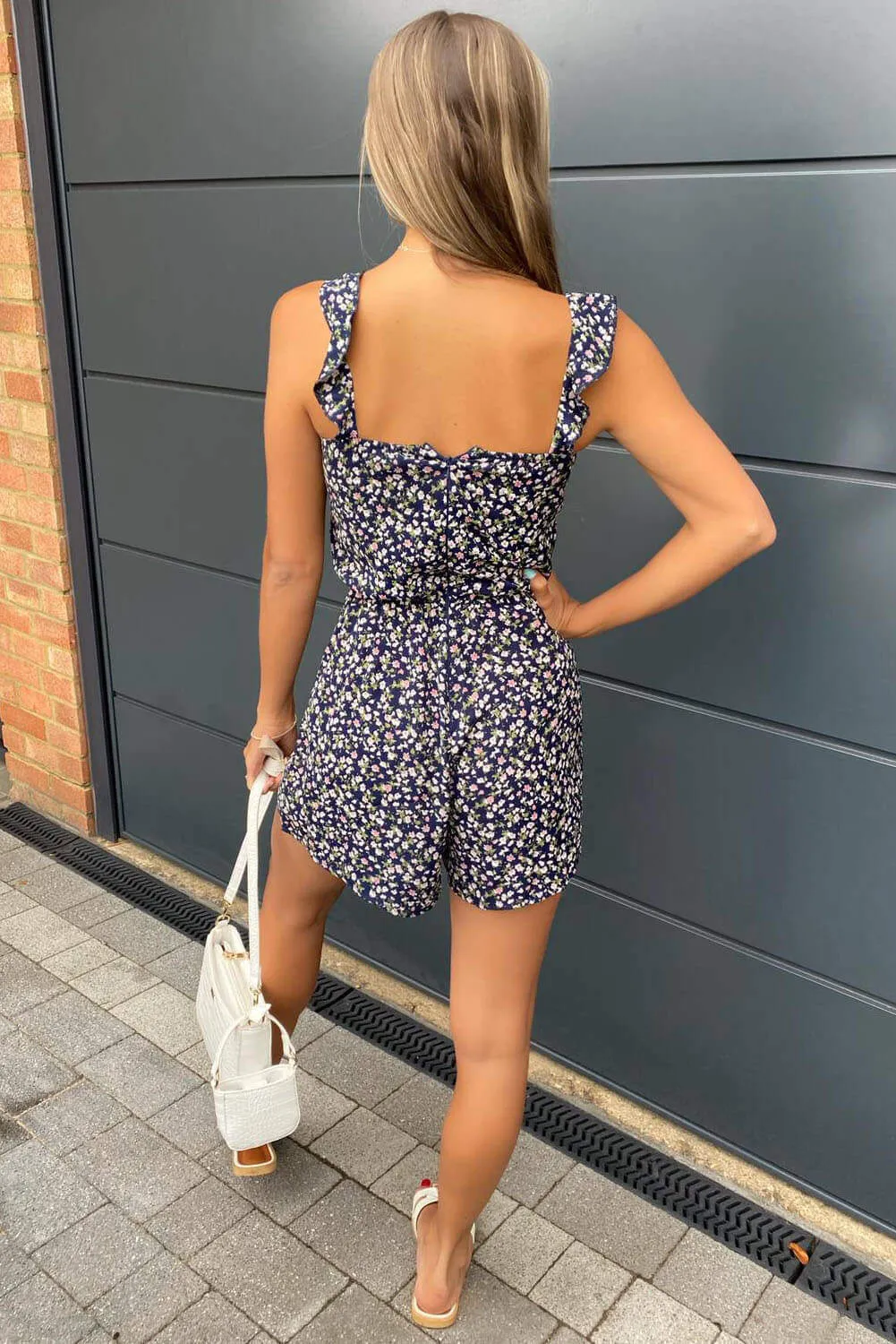 Navy Floral Playsuit sold by AX Paris product image thumbnail 4