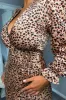 Red Animal Print Tie Side Wrap Over Midi Dress sold by AX Paris