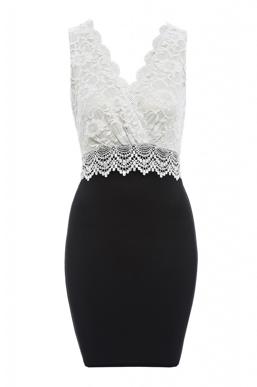 Lace V Wrap Front Bodycon Dress sold by AX Paris product image thumbnail 5