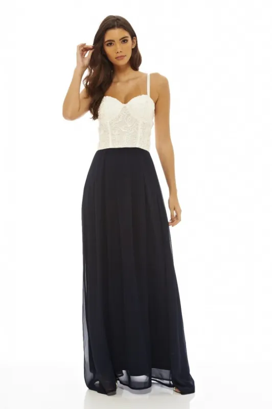 Contrast Lace Bodice Maxi Dress sold by AX Paris