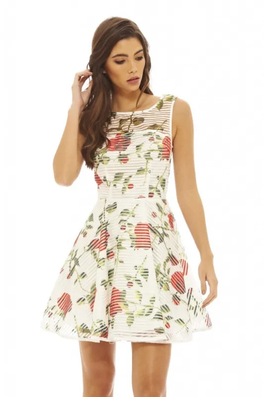 Rose Printed Skater Dress sold by AX Paris