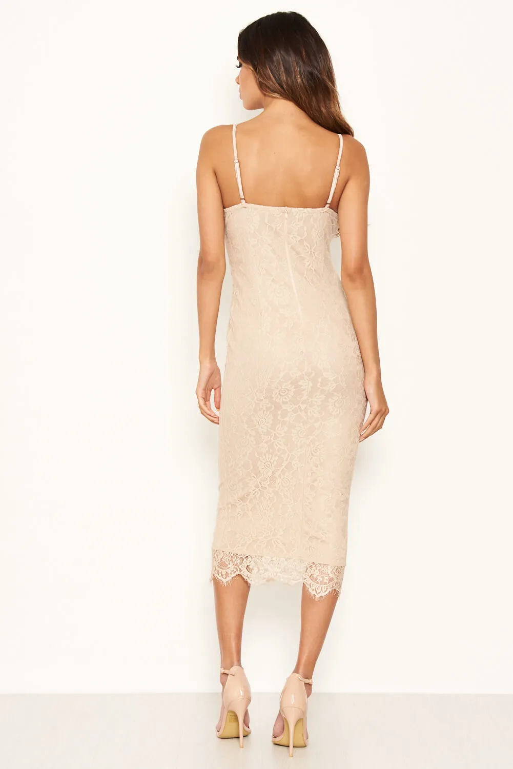 Mushroom Lace Bodycon Midi Dress sold by AX Paris product image thumbnail 3