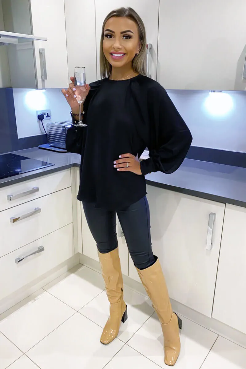 Black Balloon Sleeve Cuff Top sold by AX Paris product image thumbnail 2