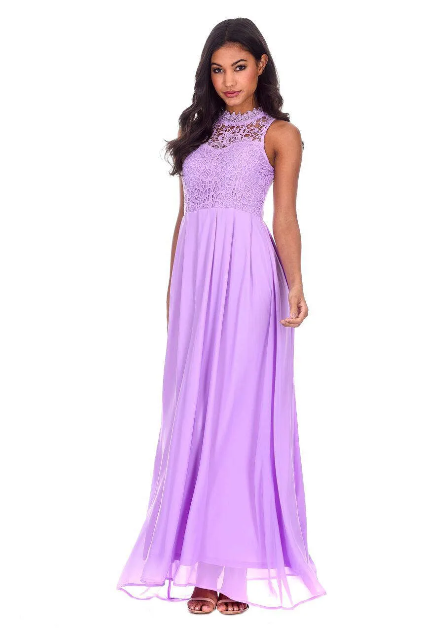 Lilac High Neck Crochet Maxi Dress sold by AX Paris product image thumbnail 2