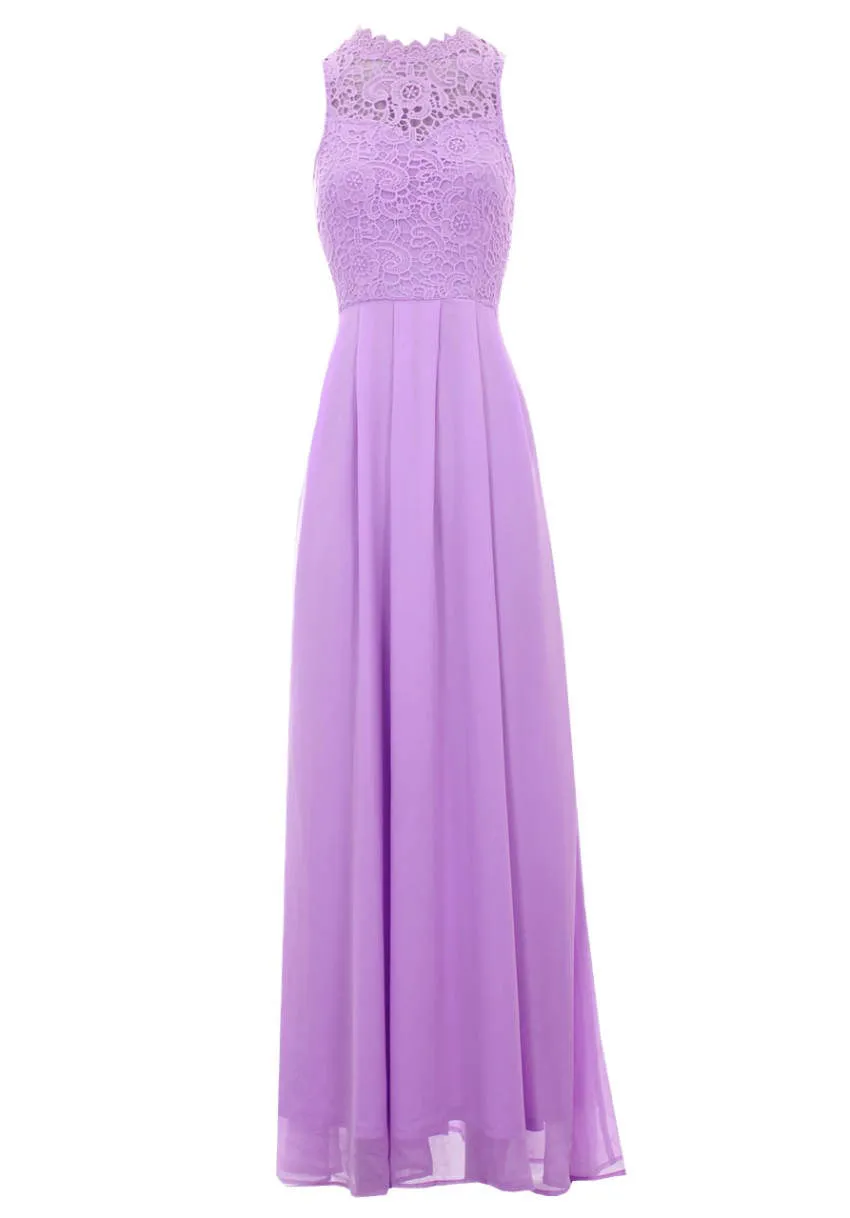 Lilac High Neck Crochet Maxi Dress sold by AX Paris product image thumbnail 4