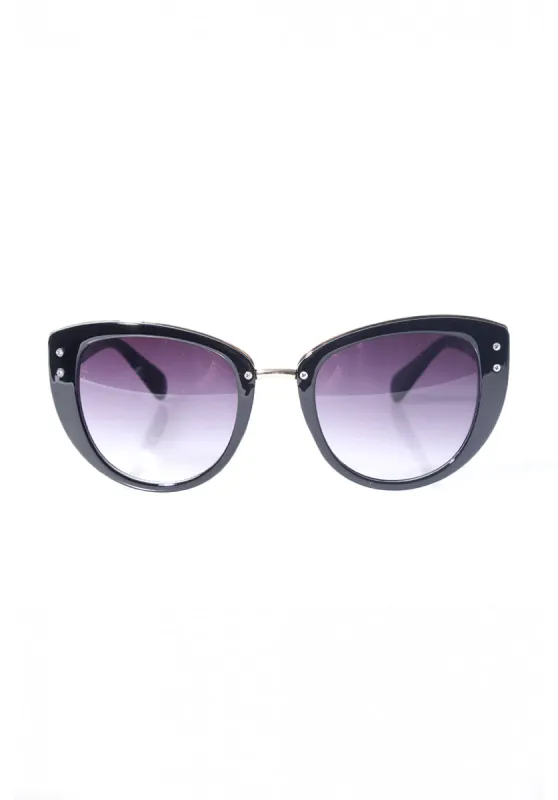 Black Cat Eye Sunglasses with Gold Detail sold by AX Paris