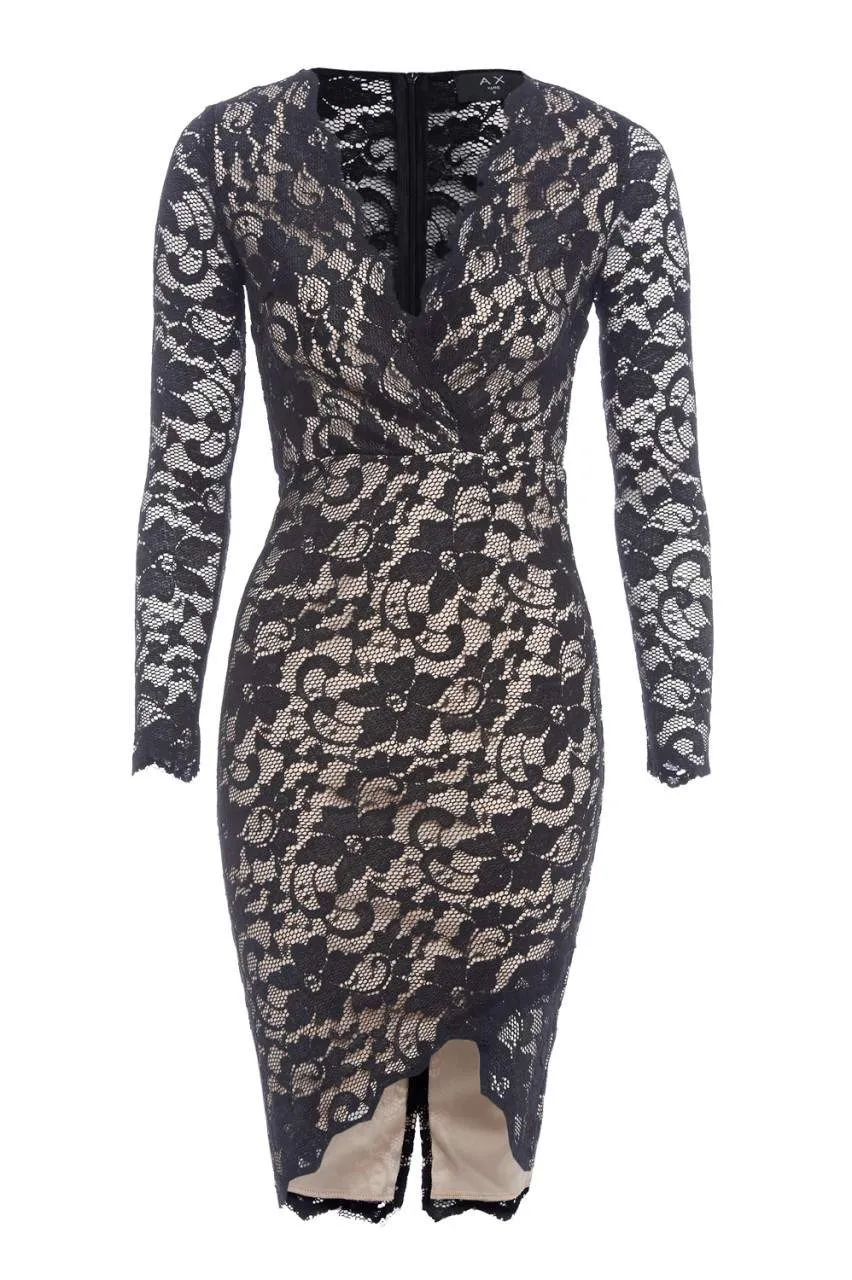 Contrast Lace Wrap Front Dress sold by AX Paris product image thumbnail 4