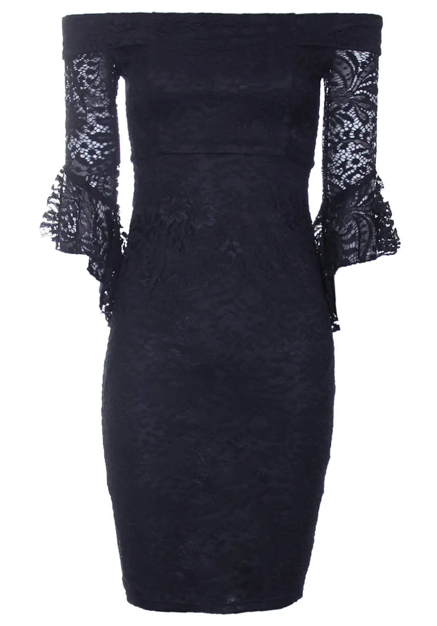Black Bardot Lace Dress sold by AX Paris product image thumbnail 4