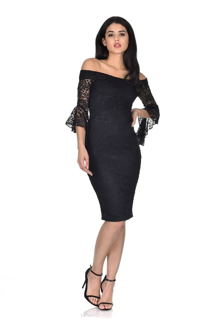 Black Bardot Lace Dress sold by AX Paris product image thumbnail 2