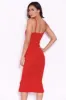 Red Midi Dress With Frill Hem And Floral Crochet Detail sold by AX Paris