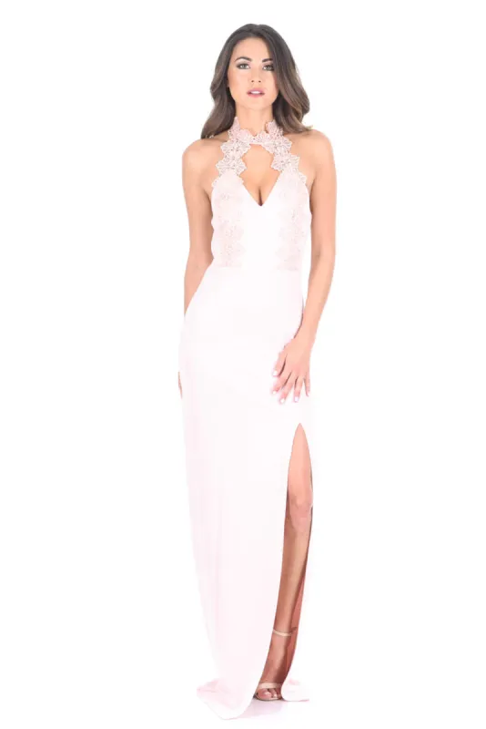 Crochet Detail Maxi Dress with Thigh Split sold by AX Paris