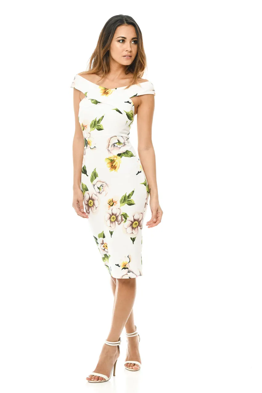 Printed Off Shoulder Cross Midi Dress sold by AX Paris product image thumbnail 2