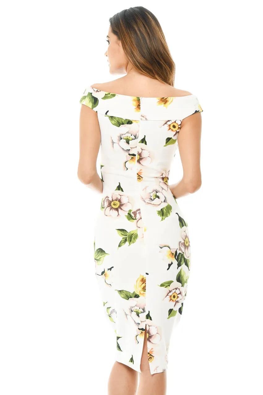 Printed Off Shoulder Cross Midi Dress sold by AX Paris product image thumbnail 3