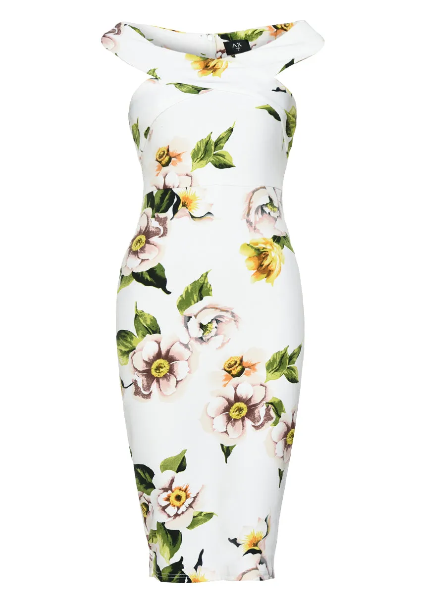 Printed Off Shoulder Cross Midi Dress sold by AX Paris product image thumbnail 4
