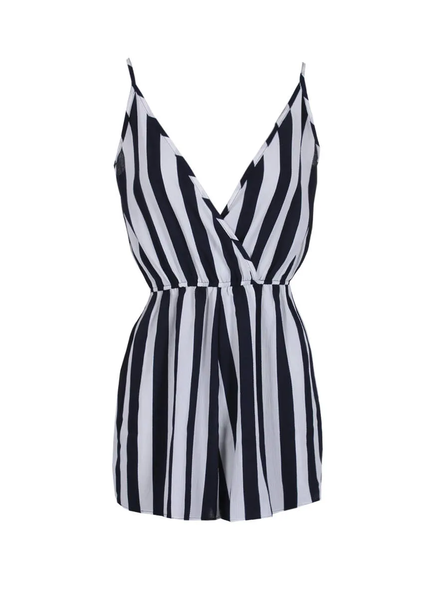 Navy Striped Playsuit sold by AX Paris product image thumbnail 4