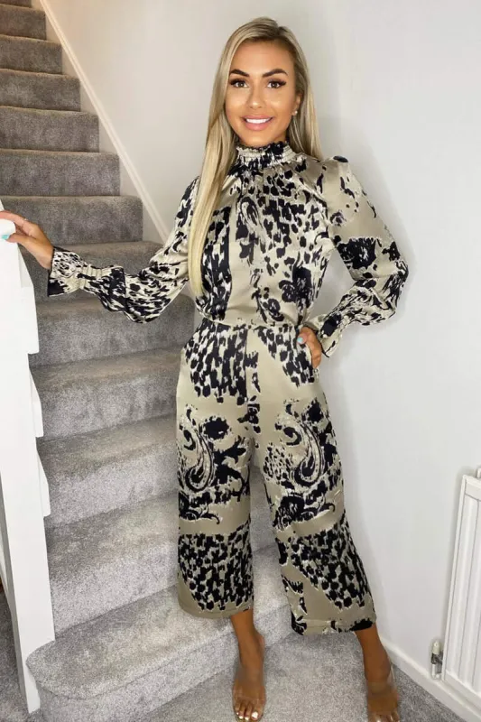 Multi Printed Elasticated Neck Culotte Jumpsuit sold by AX Paris