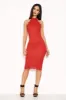 Red Halter Neck Lace Midi Dress sold by AX Paris