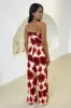 Rust Printed Strappy Tie Waist Jumpsuit sold by AX Paris