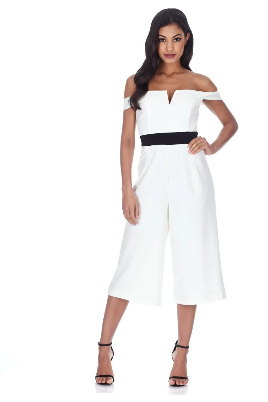 Cream Culotte Jumpsuit sold by AX Paris