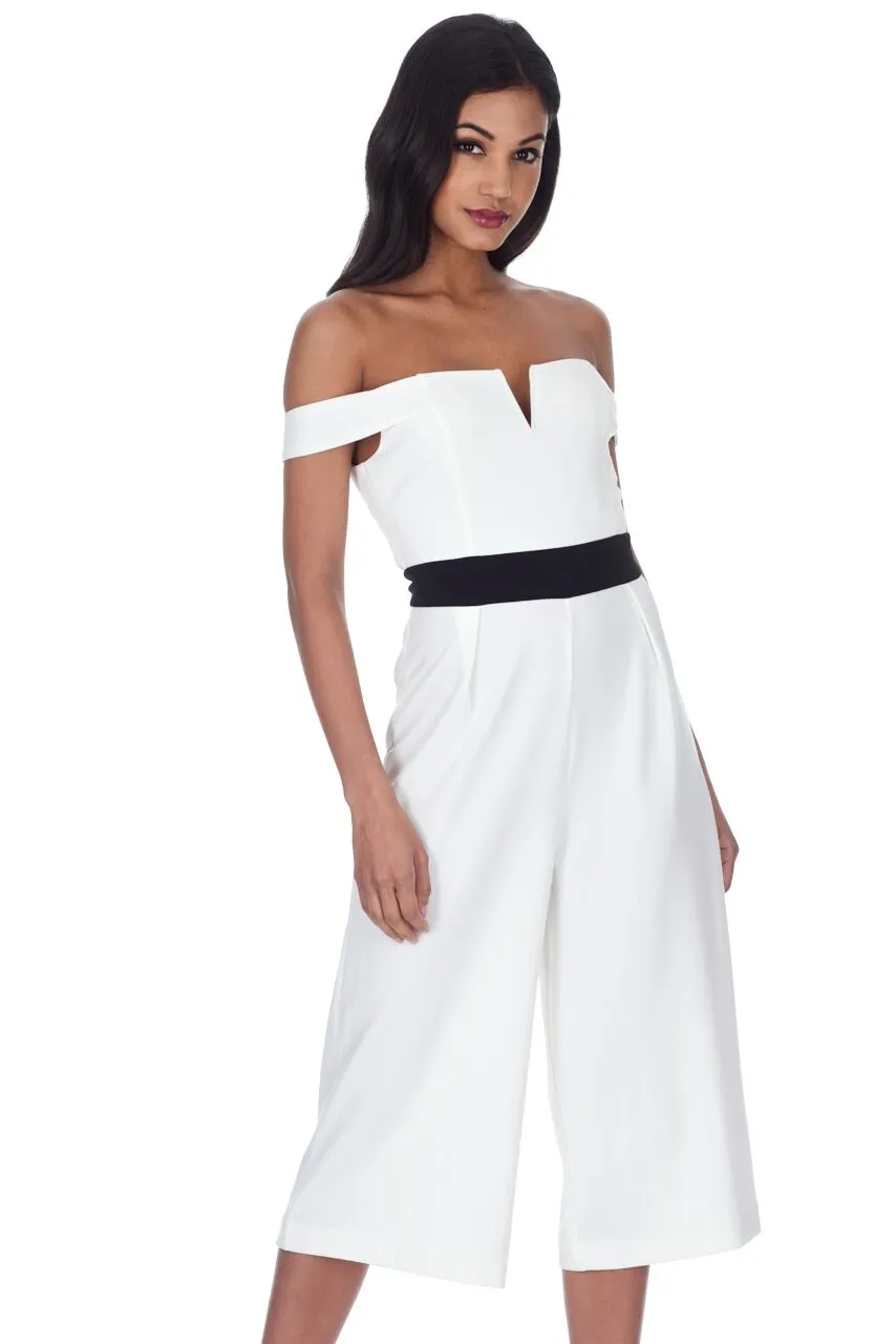 Cream Culotte Jumpsuit sold by AX Paris product image thumbnail 2