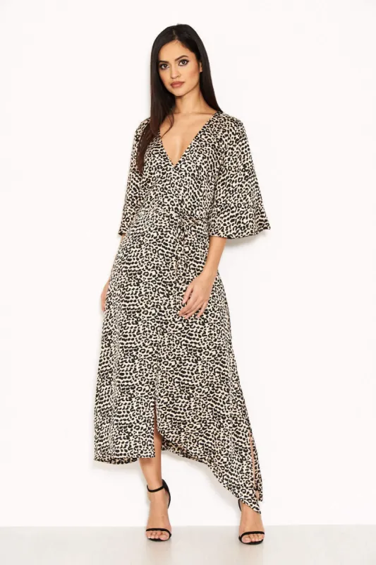 Cream Animal Printed Maxi Dress sold by AX Paris
