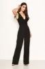 Black Lace V Neck Top Jumpsuit sold by AX Paris
