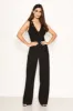 Black Lace V Neck Top Jumpsuit sold by AX Paris