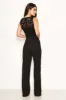 Black Lace V Neck Top Jumpsuit sold by AX Paris