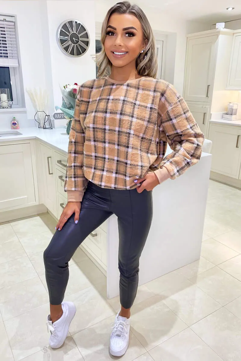 Stone Checked Sweatshirt sold by AX Paris product image thumbnail 2