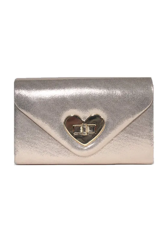 Champagne Box With Gold Heart Shaped Fastening sold by AX Paris