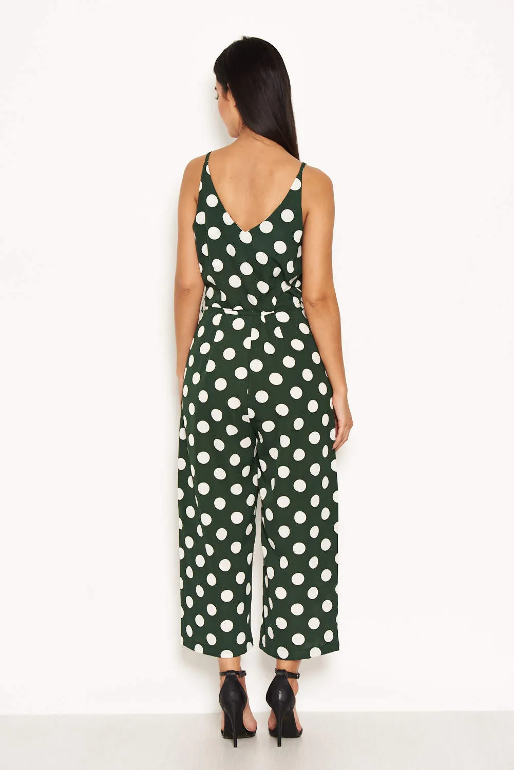 Green Polka Dot Tie Waist Jumpsuit sold by AX Paris product image thumbnail 3