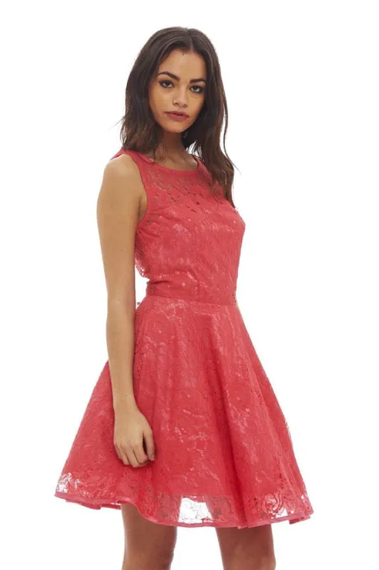 All-Over Lace Skater Dress sold by AX Paris
