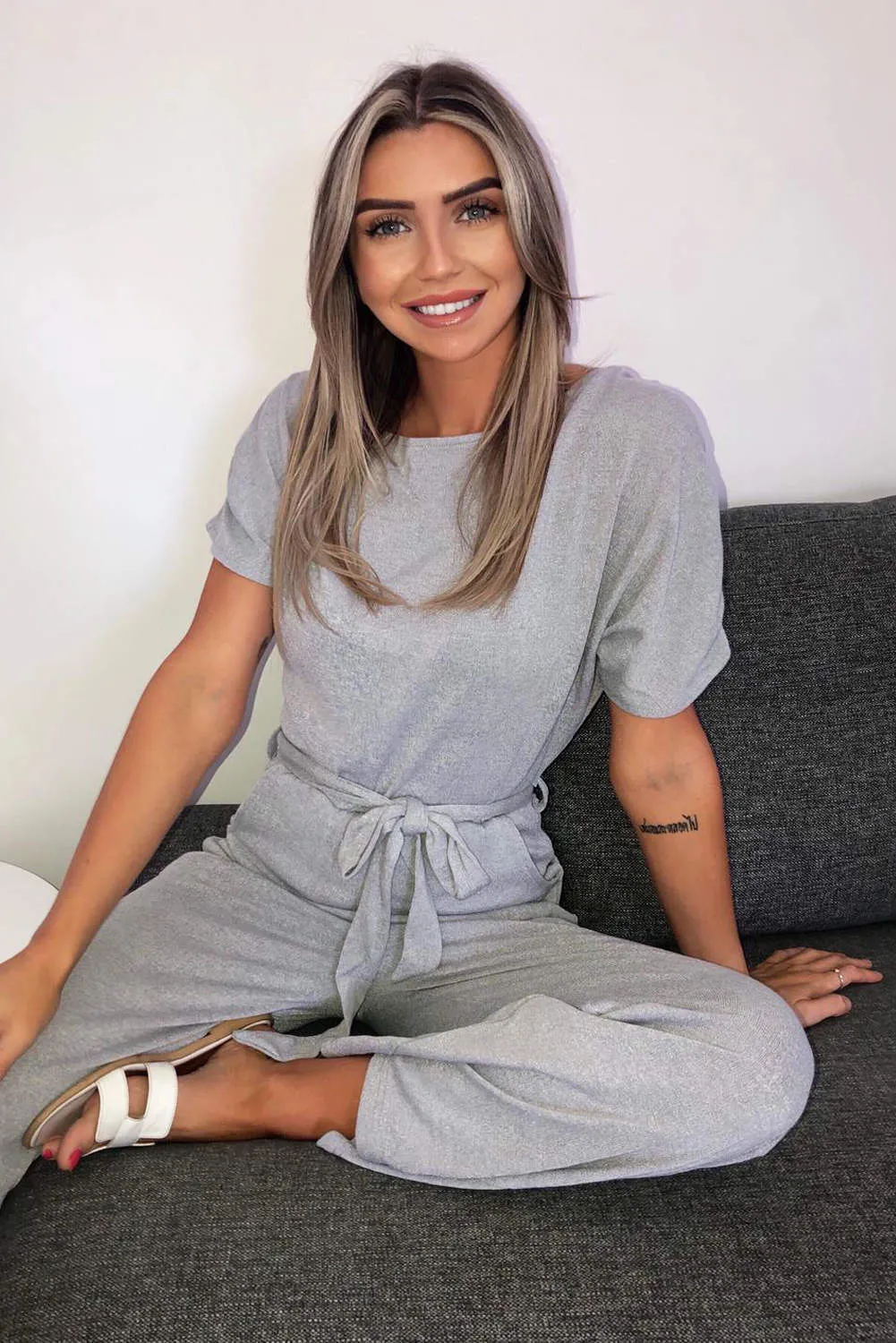 Silver Knitted Jumpsuit sold by AX Paris product image thumbnail 4