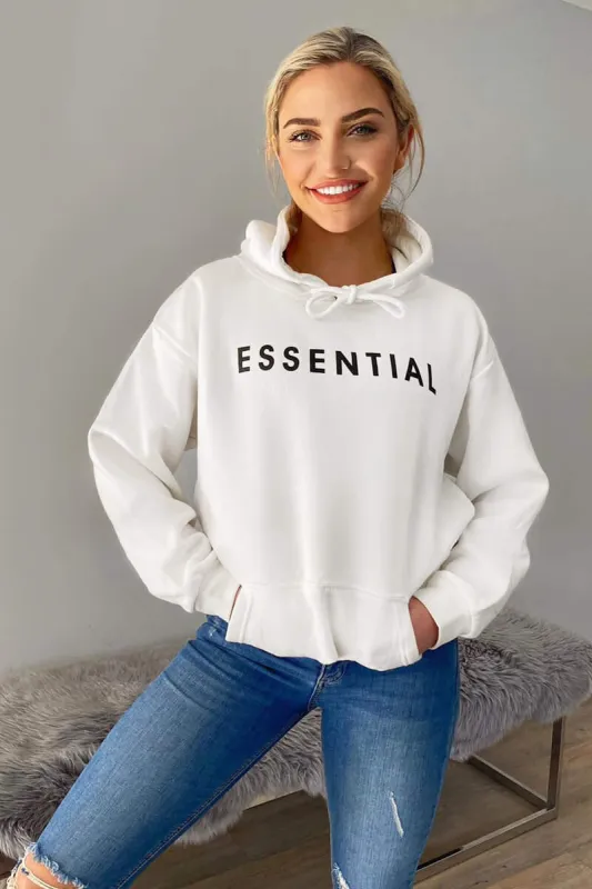 Cream Essential Oversized Hoodie sold by AX Paris