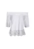 Cream Off The Shoulder Crochet Top sold by AX Paris