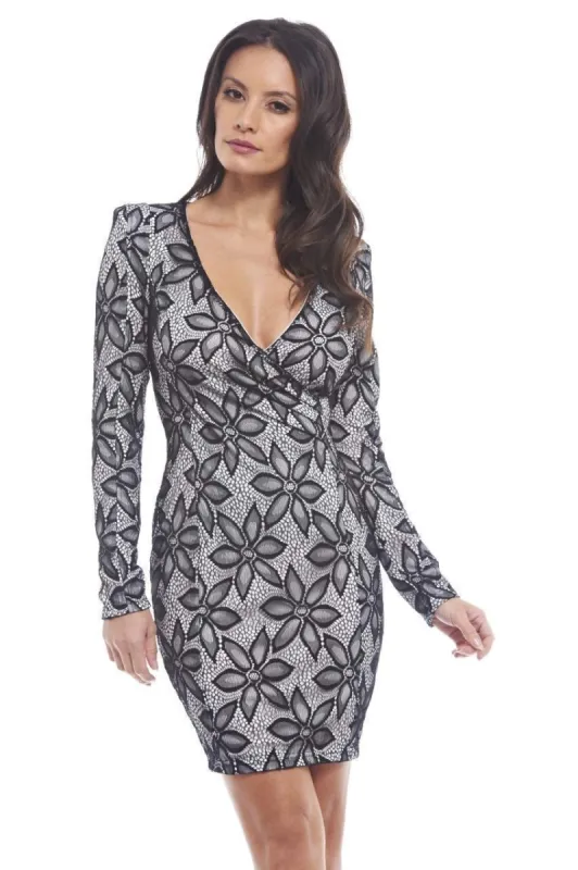Wrap Front Long  Sleeved Dress sold by AX Paris