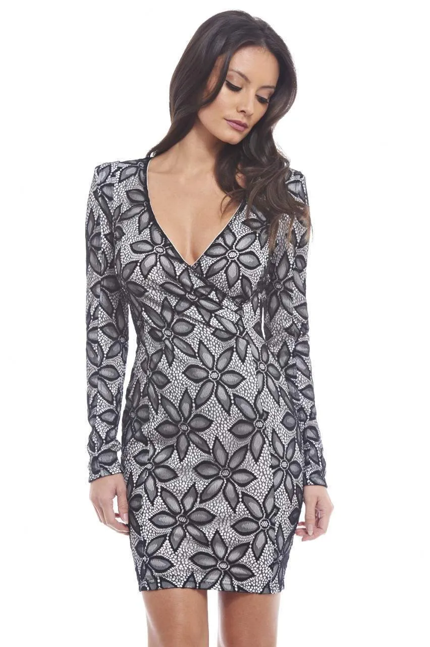 Wrap Front Long Sleeved Dress sold by AX Paris product image thumbnail 3